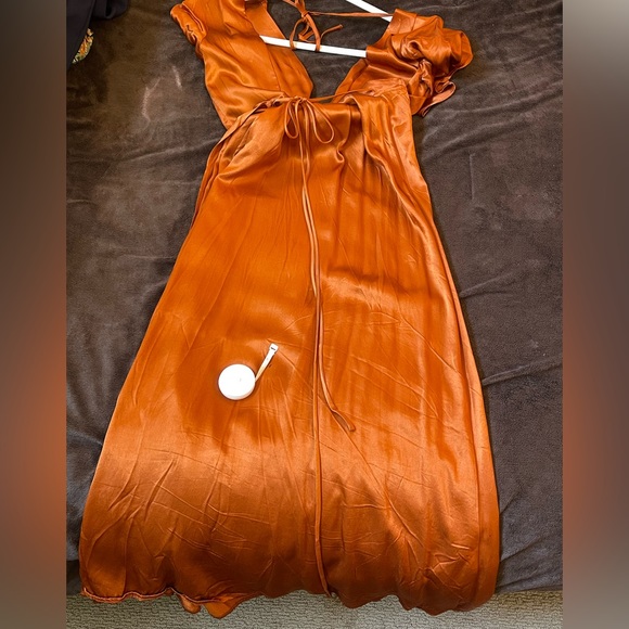 Whimsy + Row Lola Wrap Dress in Rust Size M - Picture 9 of 10